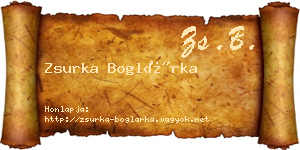Zsurka Boglárka névjegykártya